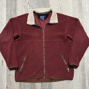 VTG Kuhl ALF Deep Pile Sherpa Fleece Jacket Aztec Collar Rare Red Outdoor 90s XL